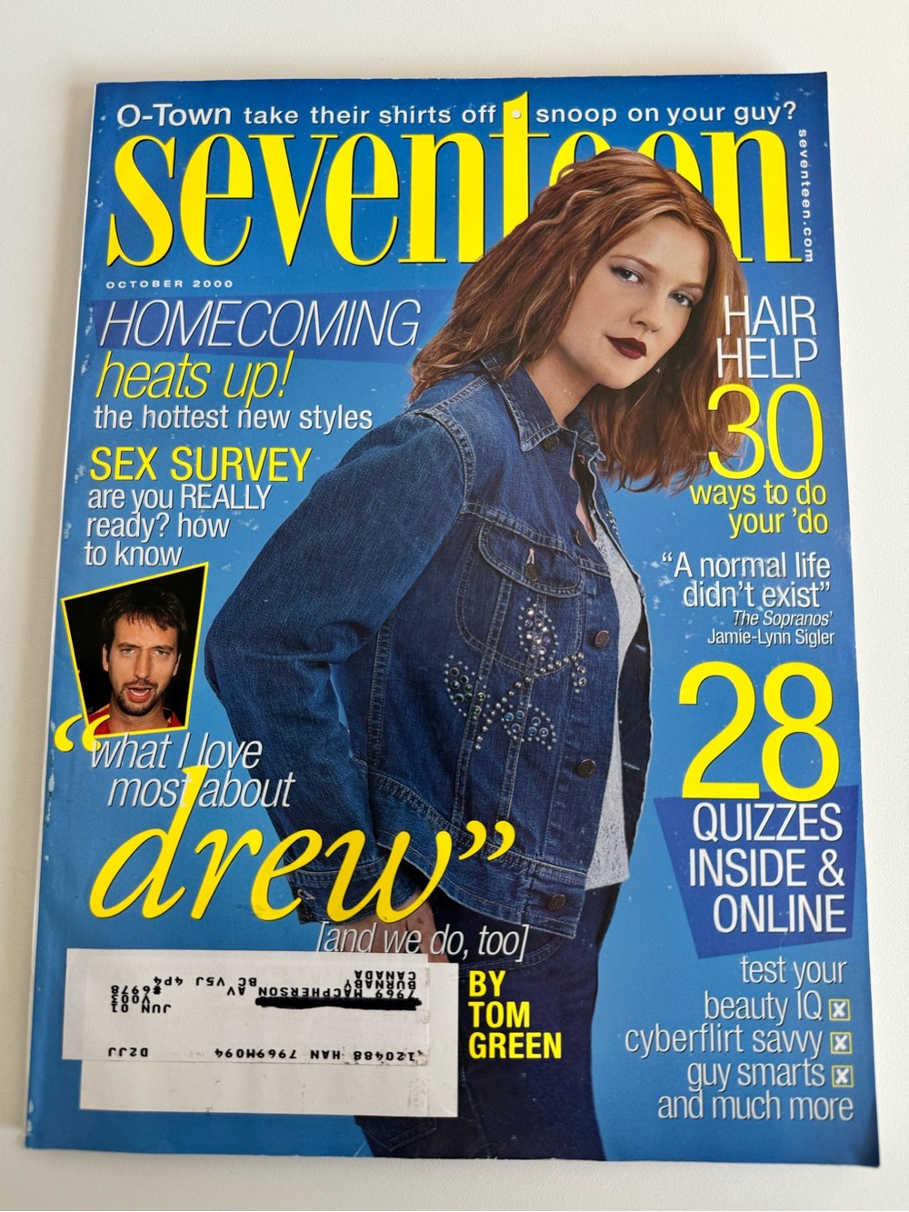 Seventeen 17 Teen Magazine October 2000 Drew Barrymore